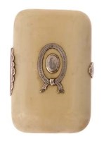 Lot 3 - Silver mounted ivory card case.