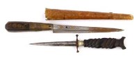 Lot 20 - Ebony handled stiletto, Ottoman dagger (2).