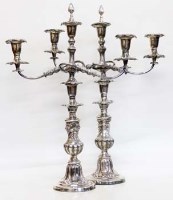 Lot 28 - Pair of EPNS two branch candelabra.