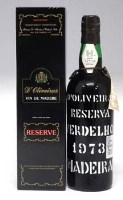 Lot 82 - Two bottles of D'Oliveiras Madeira Wine, 1973 medium dry in card