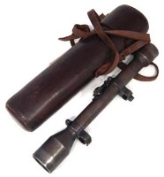 Lot 97 - Carl Zeiss rifle sight with leather case.