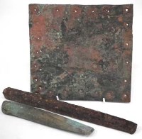 Lot 106 - Rivet and a piece of copper plate from Nelson's flag ship HMS Victory