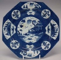 Lot 161 - Bow octagonal plate circa 1760   painted with