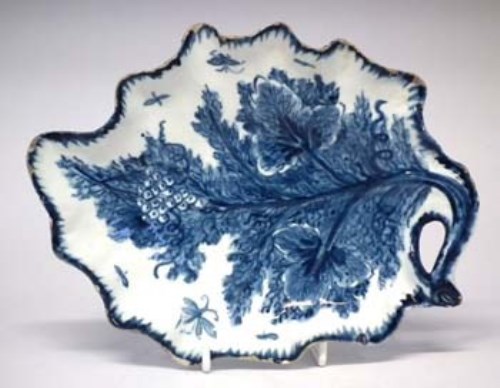 Lot 166 - Bow leaf dish circa 1760   painted with berries