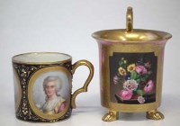 Lot 180 - Sevres coffee can and one other cup.