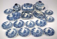 Lot 189 - Miniature blue and white toy part service.