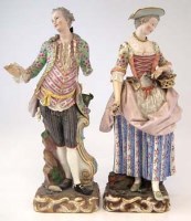 Lot 204 - Large pair of Meissen figures after J. C. Schonheit