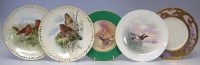Lot 214 - Five Minton plates hand painted with birds