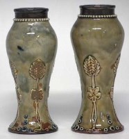 Lot 226 - Pair of Doulton stoneware baluster vases.
