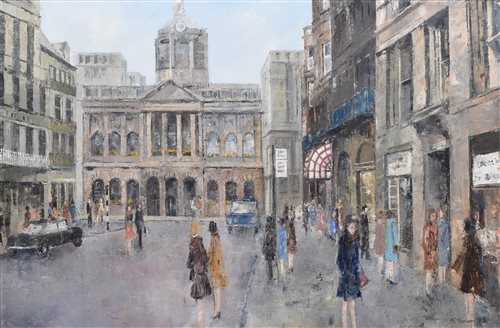 Lot 251 - Sheila Turner (1941-), "Liverpool Town Hall", oil.