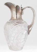 Lot 310 - Silver necked cut glass lemonade jug