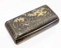 Lot 315 - French Niello silver snuff box of a deer hunt.