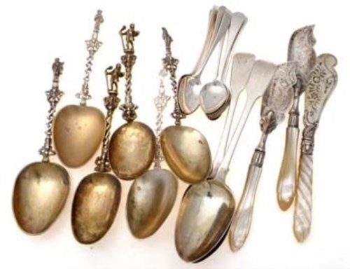 Lot 327 - Mixed silver flatware.