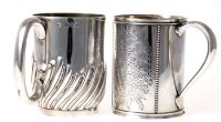 Lot 337 - Two silver mugs.