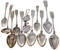 Lot 340 - Ten Scottish provincial silver spoons and two