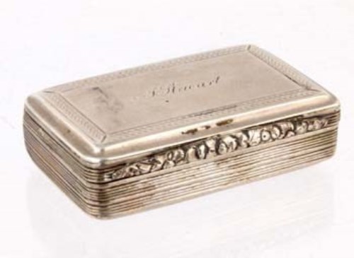 Lot 348 - George IV silver snuff box, Birmingham 1826 Thos.