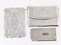 Lot 351 - Three silver card cases.