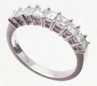 Lot 381 - Platinum and diamond half eternity ring, 1.17ct