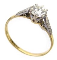 Lot 384 - 18ct gold diamond single stone ring