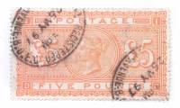Lot 126 - QV £5 orange stamp