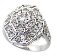 Lot 391 - 18ct white gold and diamond art deco style