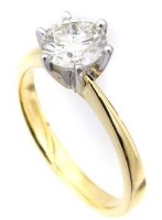 Lot 411 - Single stone diamond ring, 1.25ct, brilliant cut