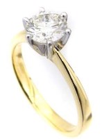 Lot 411 - Single stone diamond ring, 1.25ct, brilliant cut