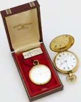 Lot 423 - Swiss Hunter pocket watch and a Favre-Leuba watch (2)