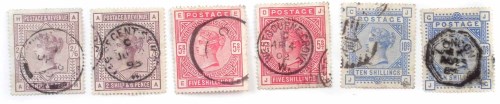 Lot 120 - GB QV 1883-84 used selection of high values