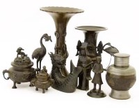 Lot 453 - Group of Chinese and Japanese bronzes