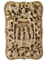 Lot 470 - Cantonese carved ivory card case.