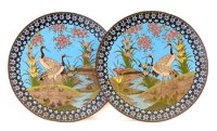 Lot 472 - Two Cloisonne chargers.