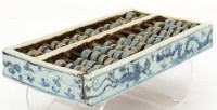 Lot 491 - Ming type blue and white abacus.