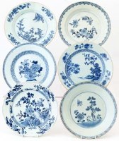 Lot 500 - Six various Chinese blue and white plates.