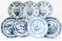 Lot 501 - Seven various Chinese blue and white plates.