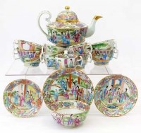 Lot 502 - Part set of Cantonese tea ware, circa 1830 (approx. 14 items).