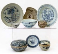 Lot 516 - Three Chinese provincial covered bowls and six other items