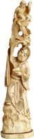 Lot 549 - Japanese walrus tusk okimono of a deity and carp