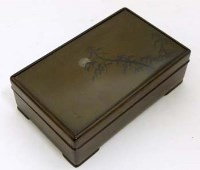 Lot 553 - Japanese rectangular hardwood box and lacquered cover.
