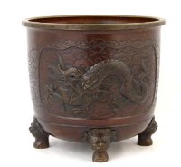 Lot 557 - Japanese bronze jardiniere Taisho Period.