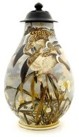Lot 591 - Large Japanese vase (cut down), signed Kinkozan