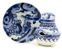 Lot 592 - Arita blue and white dish, 18th century; Japanese