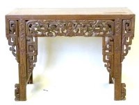 Lot 598 - Chinese hardwood altar table.