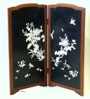 Lot 603 - Japanese hardwood framed fire screen, Meiji period