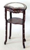 Lot 608 - Chinese hardwood small side table