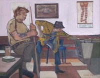 Lot 613 - William Selby, Pool players, oil.