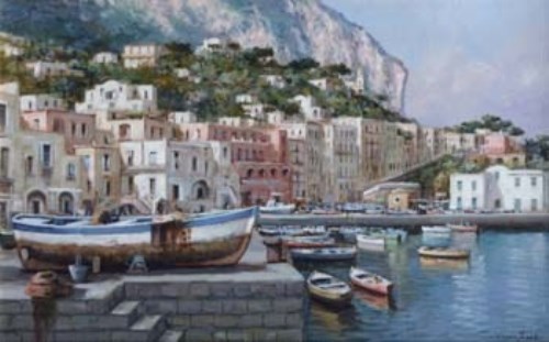 Lot 660 - Mario Irace, Capri, oil.