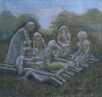 Lot 662 - Stella Brown, Little Picnic, oil.