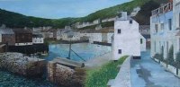 Lot 663 - Justin Blake, Mousehole, Cornwall, oil.