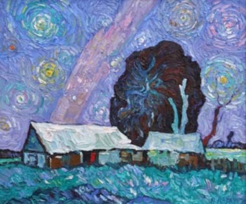 Lot 668 - Pavel Lazarev, Night, oil.